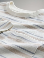 The Set 4 Pack Long Sleeve Cotton Slub T-Shirts Brown/Cream/Green/Yellow - Image 7 of 7