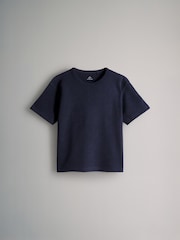 The Set Navy Blue/Grey Marl/Blue 4 Pack Short Sleeve Waffle T-Shirts - Image 5 of 6