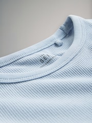 The Set Navy Blue/Grey Marl/Blue 4 Pack Short Sleeve Waffle T-Shirts - Image 6 of 6