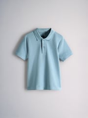 The Set 4 Pack Cotton Pique Polo Shirts Brown/Blue/Yellow/Cream - Image 4 of 6