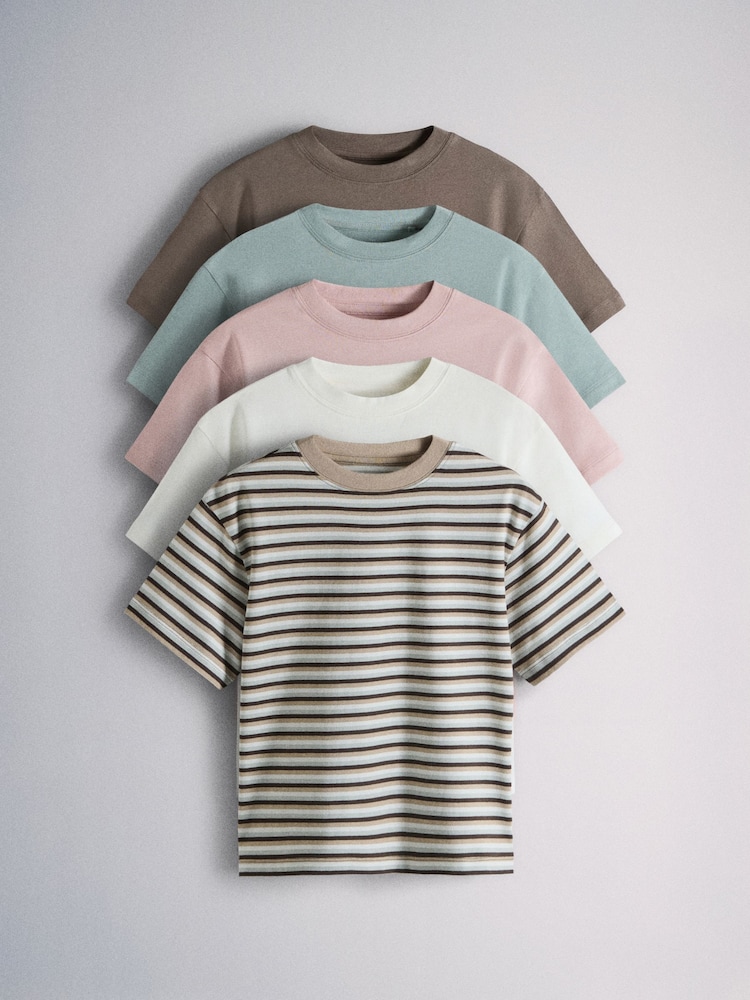 حزمة من 5 تيشِرتات قطن واسعة من The Set - صورة 1 من 6