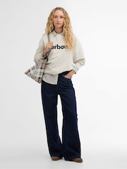 Barbour® White Hartland Crew Sweatshirt - Image 3 of 7
