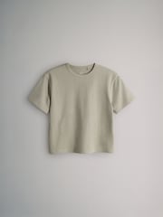 The Set Charcoal/Brown/Oatmeal Marl/White 4 Pack Short Sleeve Waffle T-Shirts - Image 3 of 7