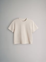 The Set Charcoal/Brown/Oatmeal Marl/White 4 Pack Short Sleeve Waffle T-Shirts - Image 4 of 7