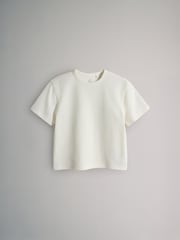 The Set Charcoal/Brown/Oatmeal Marl/White 4 Pack Short Sleeve Waffle T-Shirts - Image 5 of 7