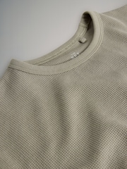 The Set Charcoal/Brown/Oatmeal Marl/White 4 Pack Short Sleeve Waffle T-Shirts - Image 7 of 7