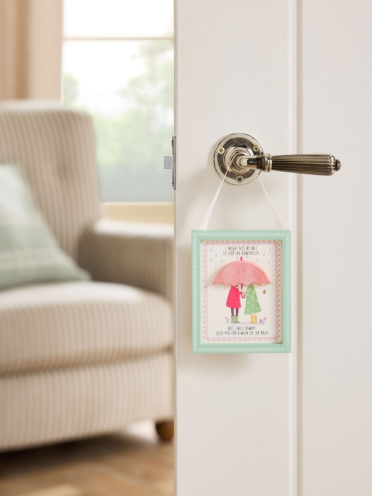 Sage Green Walk With You In The Rain Wooden Hanging Decoration - Image 1 of 4 Sage Green Walk With You In The Rain Wooden Hanging Decoration - Image 1 of 4