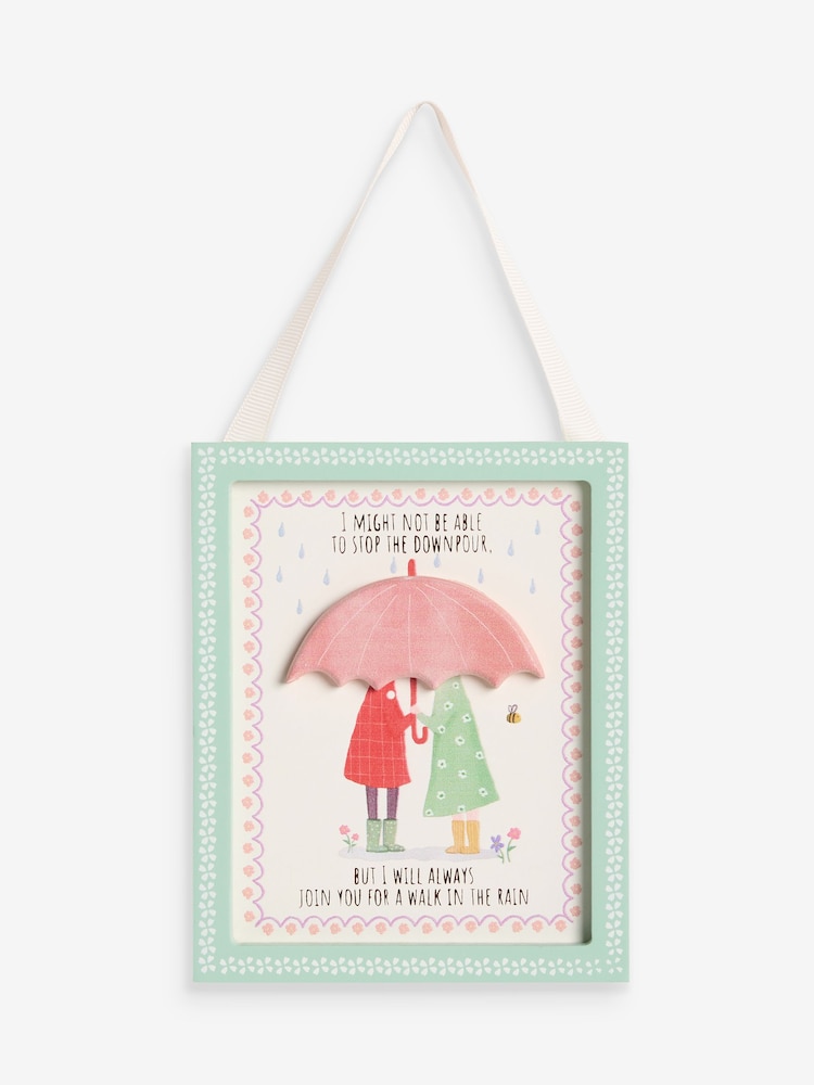 Sage Green Walk With You In The Rain Wooden Hanging Decoration - Image 2 of 4 Sage Green Walk With You In The Rain Wooden Hanging Decoration - Image 2 of 4