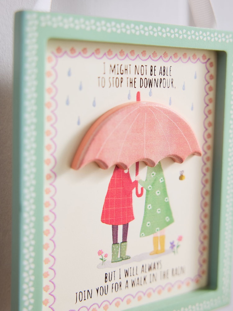 Sage Green Walk With You In The Rain Wooden Hanging Decoration - Image 4 of 4 Sage Green Walk With You In The Rain Wooden Hanging Decoration - Image 4 of 4