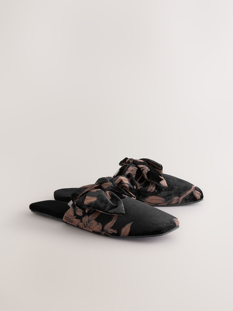 Floral preto - Velvet Mule Slippers - Imagem 7 de 7