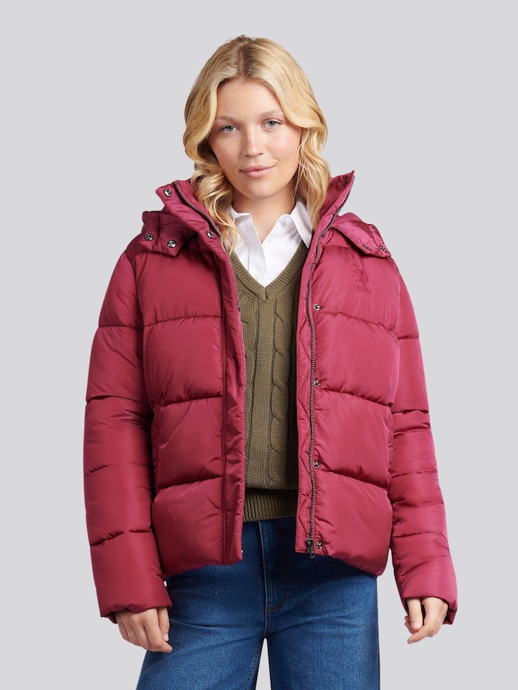 U.S. Polo Assn. Purple Sateen Puffer Jacket - Image 1 of 12 U.S. Polo Assn. Purple Sateen Puffer Jacket - Image 1 of 12