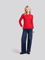 Rot - U.S. Polo Assn. Fine Cable Knit Polo Shirt - Bild 3 von 4