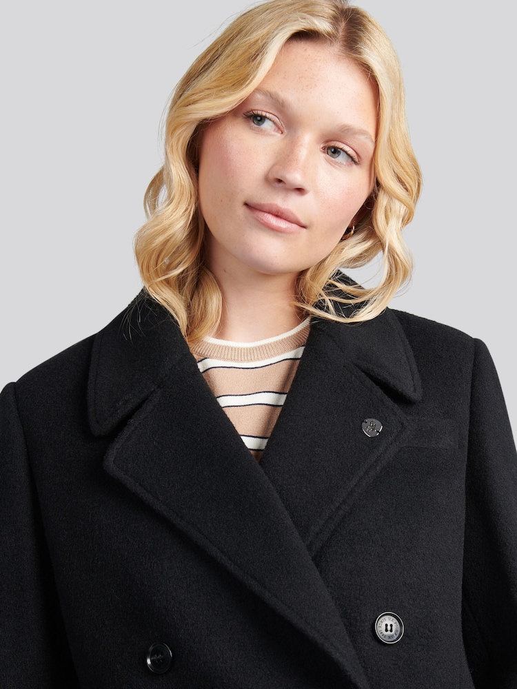 U.S. Polo Assn. Black Wool Blend Double Breasted Coat - Image 2 of 11 U.S. Polo Assn. Black Wool Blend Double Breasted Coat - Image 2 of 11