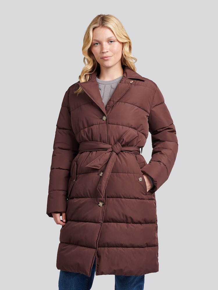U.S. Polo Assn. Brown Chrome Puffer Trench Coat - Image 2 of 12 U.S. Polo Assn. Brown Chrome Puffer Trench Coat - Image 2 of 12