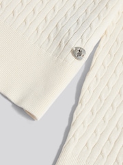 Creme - U.S. Polo Assn. Fine Cable Roll Neck Jumper - Bild 8 von 8