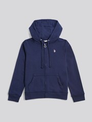 أزرق - U.S. Polo Assn. Womens Double Horsemen Zip Through Sweatshirt - صورة 5 من 7