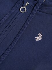 أزرق - U.S. Polo Assn. Womens Double Horsemen Zip Through Sweatshirt - صورة 7 من 7