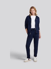 أزرق - بنطلون رياضي نسائي بحافة مطوية مزين برسمة فارسين من U.S. Polo Assn. - صورة 3 من 7