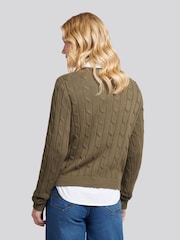 U.S. Polo Assn. Green V-Neck Cable Jumper - Image 3 of 8