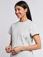 U.S. Polo Assn Grey Crew Neck Pocket T-Shirt - Image 2 of 7