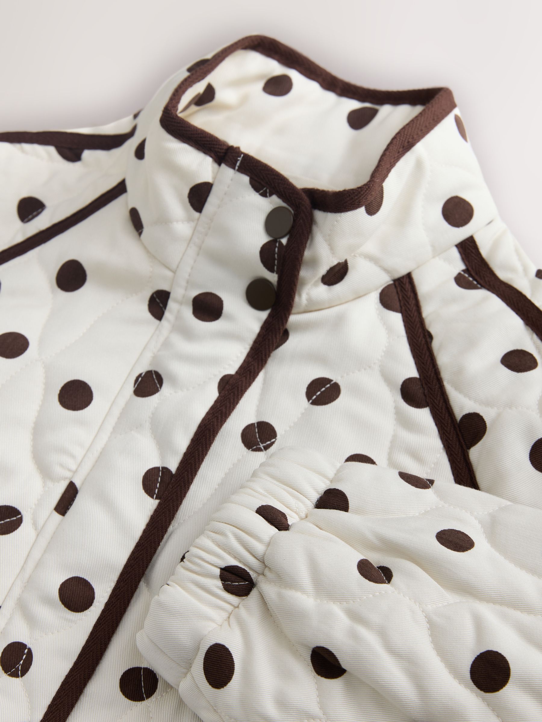 Buy Brown/White Quilted Funnel Neck Jacket from Next USA