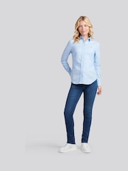 U.S. Polo Assn. Blue Stretch Classic Fit Oxford Shirt - Image 6 of 10