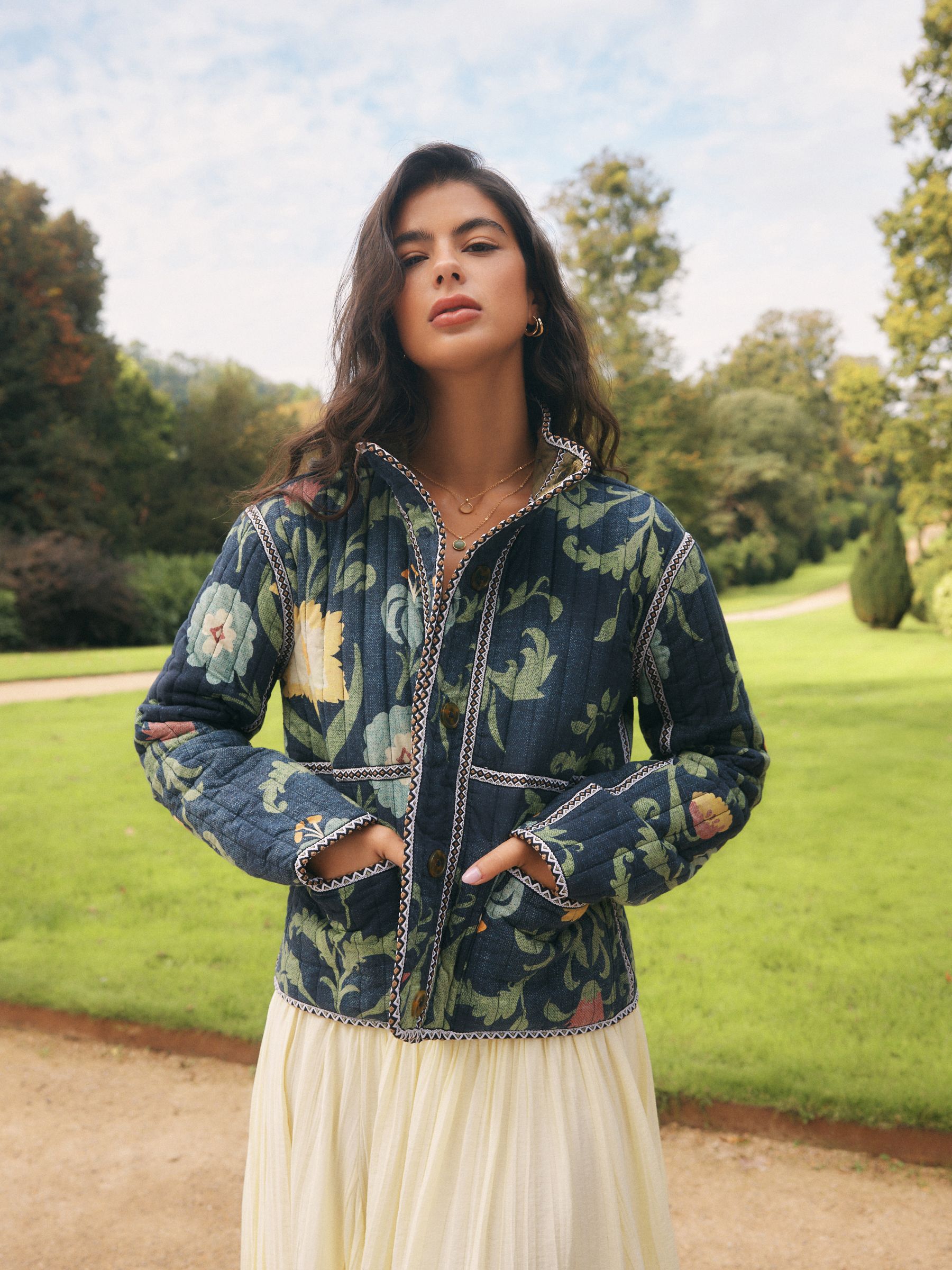 Buy Navy Blue National Trust x Next Reversible Quilted Jacket from