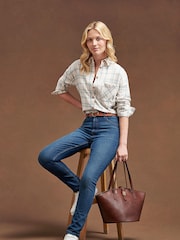 U.S. Polo Assn. Natural Herringbone Check Pocketed Shirt - Image 1 of 8