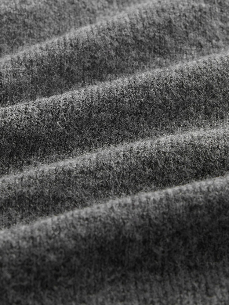 Dark Grey Crew Neck Knitted Cardigan - Image 3 of 3 Dark Grey Crew Neck Knitted Cardigan - Image 3 of 3