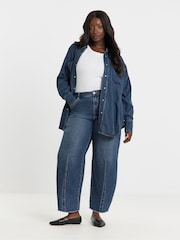Simply Be Blue Lightweight Oversized Shirt - Image 1 of 4