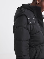 Simply Be Black Mid Line Padded Coat - Image 3 of 4