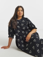 Simply Be Black A Line Midi Dress - Image 4 of 4