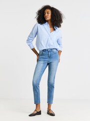 Simply Be Blue Authentic Finish Ankle Grazer Jeans - Image 1 of 4