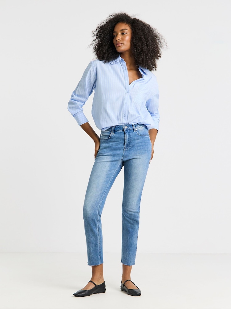 Simply Be Blue Authentic Finish Ankle Grazer Jeans - Image 1 of 4