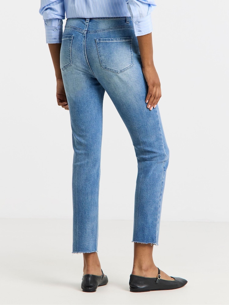 Simply Be Blue Authentic Finish Ankle Grazer Jeans - Image 2 of 4