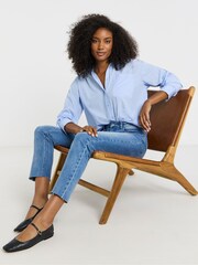 Simply Be Blue Authentic Finish Ankle Grazer Jeans - Image 3 of 4