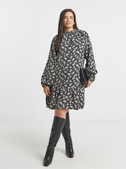 Simply Be Black Long Sleeve Wrap Maxi Dress - Image 1 of 4