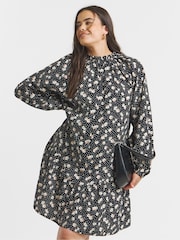 Simply Be Black Long Sleeve Wrap Maxi Dress - Image 4 of 4
