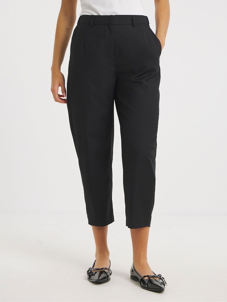 Simply Be Black Barrel Leg Trousers - Image 4 of 4 Simply Be Black Barrel Leg Trousers - Image 4 of 4