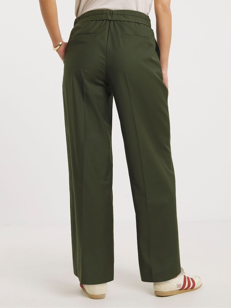 Simply Be Green Turnd Over Waistband Tailored Trousers - Image 2 of 4 Simply Be Green Turnd Over Waistband Tailored Trousers - Image 2 of 4