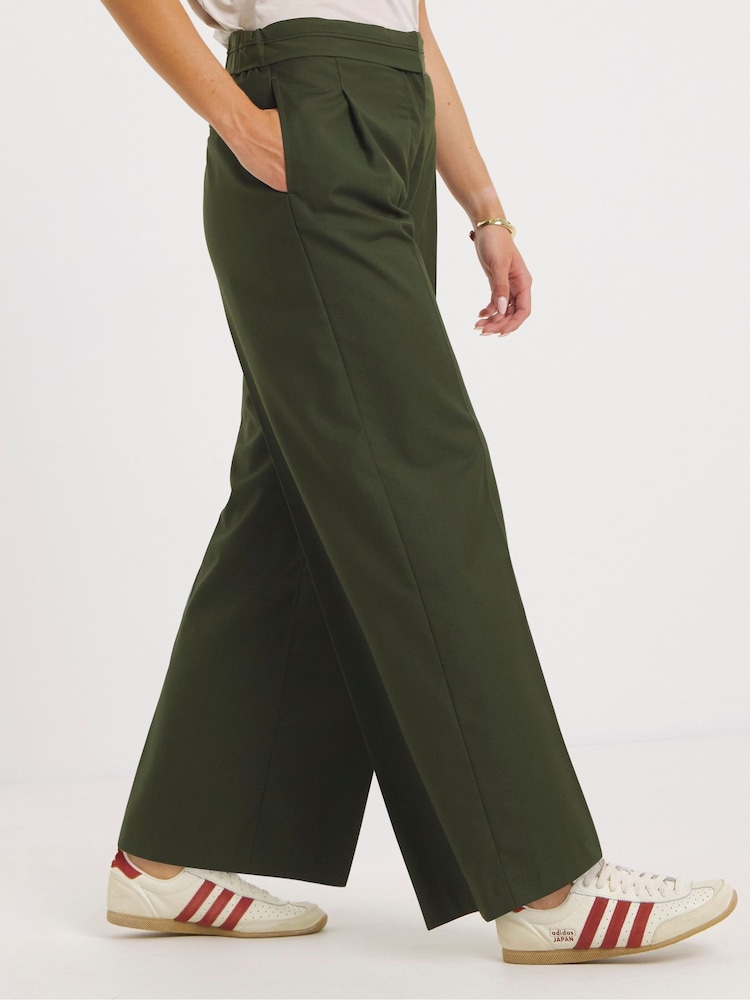 Simply Be Green Turnd Over Waistband Tailored Trousers - Image 4 of 4