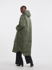 Simply Be Green Hooded Longline Bomber - Image 2 of 5