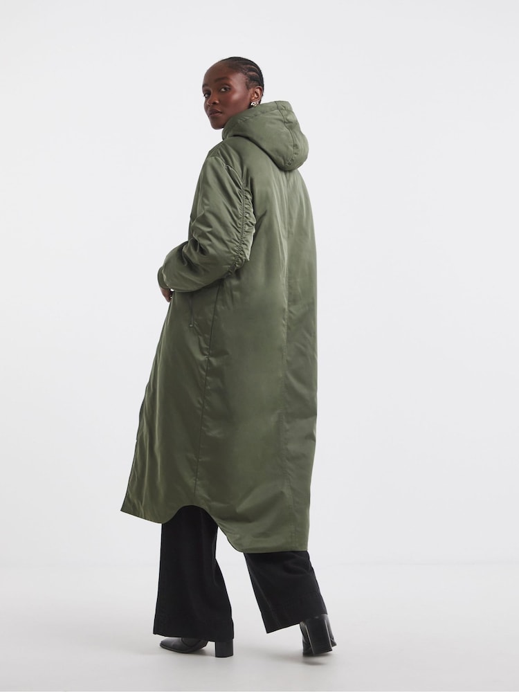 Simply Be Green Hooded Longline Bomber - Image 2 of 5