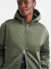 Simply Be Green Hooded Longline Bomber - Image 3 of 5