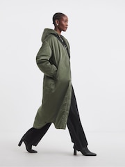 Simply Be Green Hooded Longline Bomber - Image 5 of 5