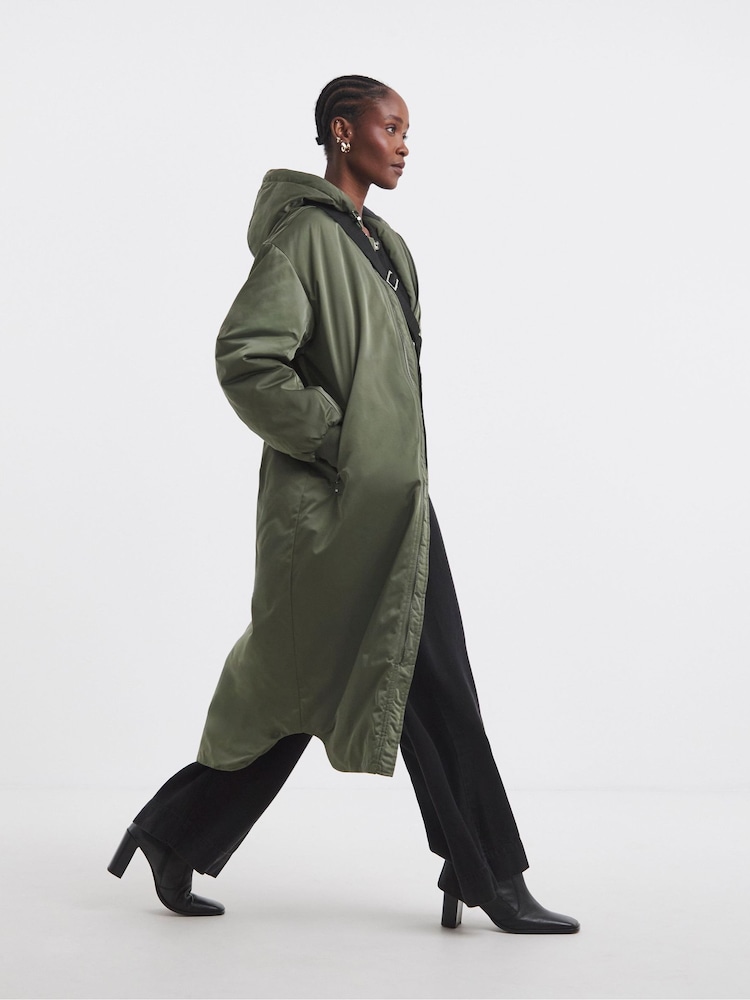 Simply Be Green Hooded Longline Bomber - Image 5 of 5