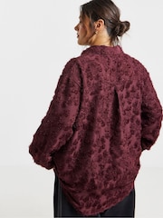 Simply Be Purple Textured Oversized Shirt - Image 2 of 4