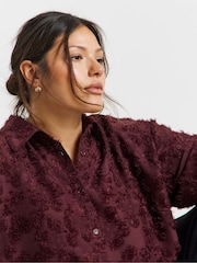 Simply Be Purple Textured Oversized Shirt - Image 4 of 4