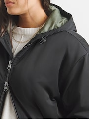 Simply Be Black Hooded Longline Bomber - Image 3 of 4
