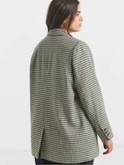 Simply Be Brown Houndstooth Single Breasted Blazer - Image 2 of 4